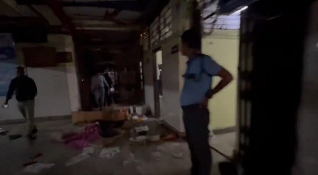 Unidentified miscreants vandalised a part of RG Kar Medical College & Hospital where a woman doctor was found dead last week, police said. - X/@SreyashiDey
